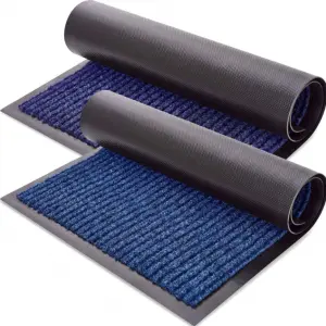 Custom Blank Sublimation Doormat Double Ribbed Striped Pvc Outdoor Floor Mat Entrance Non slip Door Mat