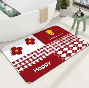 Best Selling Modern Non-Slip Absorbent Diatomite Bath carpet Custom Stone Bathroom Washable Hard Diatomite Stone Bath rugs