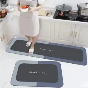 BUFU Waterproof Kitchen Mat Rug Non Slip Backing Washable PVC Polyester Kitchen Mat Carpets