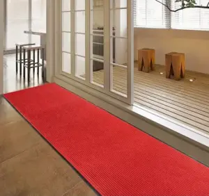 Waterproof Polyester Mats PVC Backing Double Striped Carpet Office Hotel Washable Polypropylene Door Floor Mat Roll Hallway