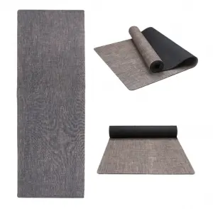 Non-Toxic reversible eco custom organic jute linen rubber yoga mat