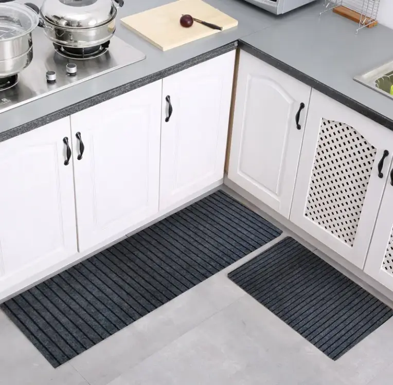 Polyester oil-proof waterproof non-slip door mats full carpeting kitchen rugs Kitchen floor mat with seven stripes Featured Image