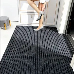 luxury Anti-slip Durable custom commercial TPR doormat striped entrance rugs welcome mats for front door