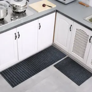 Custom Printed Comfy Standing Washable Anti Slip Carpet floor mats custom made kitchen rugs with seven stripes