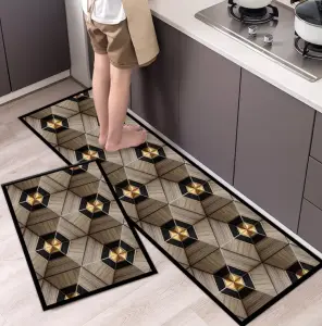 2pcs/sets Fashionable Nordic Style Kitchen Crystal velvet Floor Mat Household Carpet Long Strip Door Mat Modern Home Decor