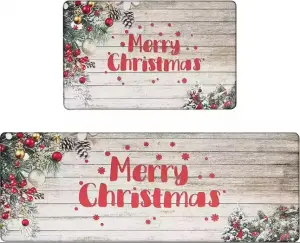 Christmas Home Kitchen Carpet Floor Mats And Foot Mats New Crystal Velvet Entry Anti Slip Decoration Restaurant Christmas