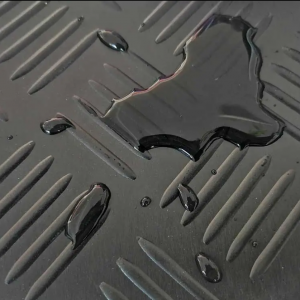 Anti Slip Black Garage Rubber Mat Flooring Custom Pattern Corrugated Fine Ribbed Grooved Coin Rubber Sheet