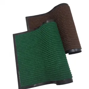 Hot Selling Anti-Slip Entrance Different Color Double Stripes Seven Stripes PVC Backing Door Hotel Floor Mat