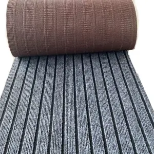 Ribbed outdoor door mat Hot Sale Non slip Entrance Doormat Polyester Stripe Floor Carpet