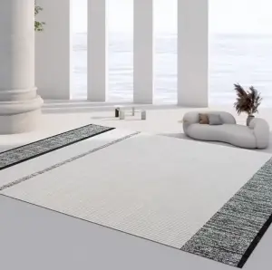 Wilton Modern Striped Woven Carpets High Pile Machine Made Home Carpet