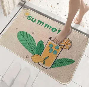 Linen Floor Mats Bathroom Anti-slip Mats Home Absorbent Wear-resistant Washable Entrance Door Mats