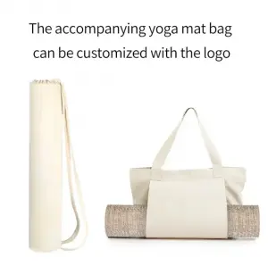 Custom organic natural rubber flax linen hemp cotton eco friendly yoga mat for sale Anti-slip Durable yoga mat