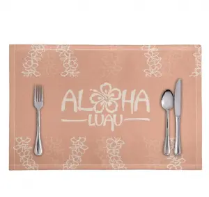 Print On Demand Personalized High-Looking Placemats Wear-Resistant Pikake Lei Flower Faux Linen Polyester Cloth Meal Mat