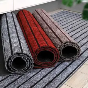luxury Anti-slip Durable custom commercial TPR doormat striped entrance rugs welcome mats for front door