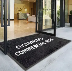 OEM Design Personalized Logo Anti-slip Entryway Carpets Nylon Indoor Outdoor Household Commercial Rubber Door Mat