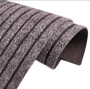 Coffee colored PVC backed seven strip carpet is easy to install and clean, with the highest anti slip standards