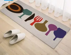 Flax floor mat