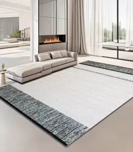 Wilton Modern Striped Woven Carpets High Pile Machine Made Home Carpet