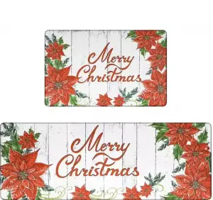 Christmas Home Kitchen Carpet Floor Mats And Foot Mats New Crystal Velvet Entry Anti Slip Decoration Restaurant Christmas