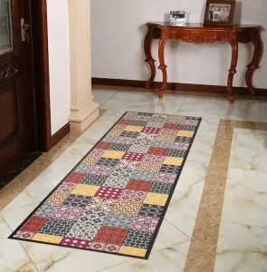 PVC Printed vinyl PVC floor mats for kitchen / front door / bedroom, FESTIVAL design