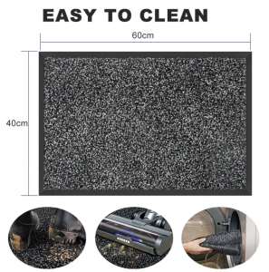 Hot Sales Classic Cut Pile Door Mat for Entrance Anti-slip Double-ribbed Floor Mat with Custom Logo Rubber Door Mat