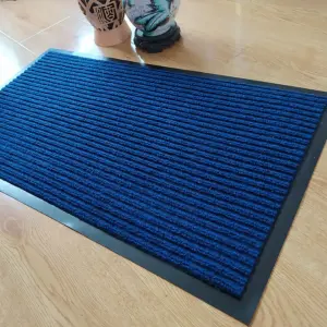 Custom Blank Sublimation Doormat Double Ribbed Striped Pvc Outdoor Floor Mat Entrance Non slip Door Mat