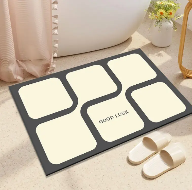 carpet toilet anti slip quick drying diatom mud soft mat super absorbent mat bathroom waterproof floor mats Bath Rugs Featured Image