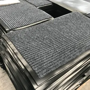 Custom Blank Sublimation Doormat Double Ribbed Striped Pvc Outdoor Floor Mat Entrance Non slip Door Mat