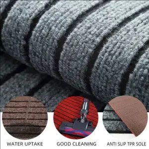 luxury Anti-slip Durable custom commercial TPR doormat striped entrance rugs welcome mats for front door