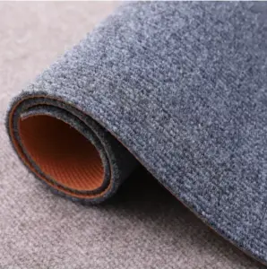 Commercial single color plain ribbed doormat PVC backing door mat