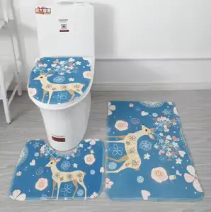Water Absorption Non-Slip Bath Rug U-Shaped Toilet Mats Memory Foam Carpet Area Rugs Bathroom Mat Set