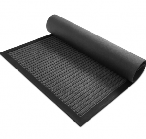 Stripe Grey Easy Clean Patio Entryway Floor Mat Low Profile Non Slip Front Door Mats