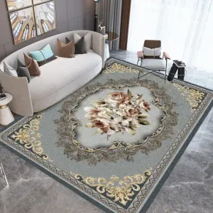 High Quality Royal Floor Fabric Modern Luxury Crystal Velvet Carpet 3D Area Rug mats for Living Room gray carpet flooring tapete