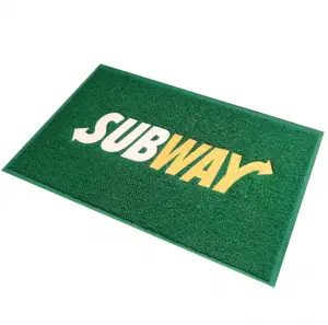 Custom Heavyweight PVC Coil Mat Logo Non-Slip Outdoor Entrance Door Mat Spaghetti Welcome Design Hotel Washable Foam Printing