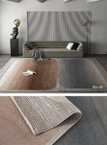 Wilton Modern Striped Woven Carpets High Pile Machine Made Home Carpet