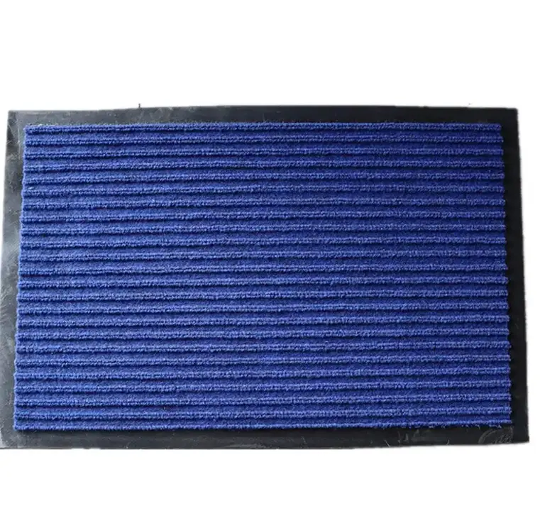 Hot Selling Anti-Slip Entrance Different Color Double Stripes Seven Stripes PVC Backing Door Hotel Floor Mat Featured Image
