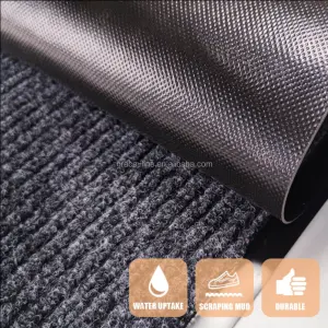 Graceline Front Door Rib Surface PVC Backing Door Mat Durable Single Wide Striped Doormat