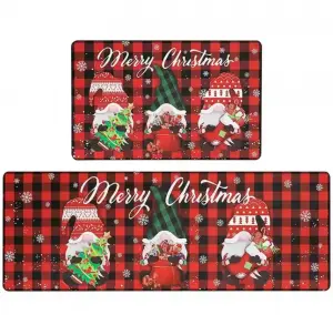 Christmas Home Kitchen Carpet Floor Mats And Foot Mats New Crystal Velvet Entry Anti Slip Decoration Restaurant Christmas