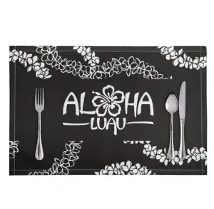 Print On Demand Personalized High-Looking Placemats Wear-Resistant Pikake Lei Flower Faux Linen Polyester Cloth Meal Mat