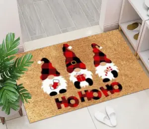 New Arrival Cute Dog Printed Rectangular Shape Welcome Crystal Velvet Entrance Floor Mat Washable Anti Slip Door Mat