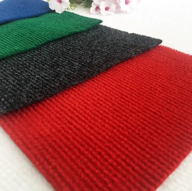 600GSM Non-woven line expo carpet Cambodia Rib anti-slip 4mm carpet for exhibition events stripe carpet Featured Image