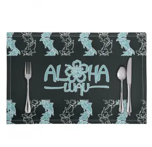 Print On Demand Personalized High-Looking Placemats Wear-Resistant Pikake Lei Flower Faux Linen Polyester Cloth Meal Mat