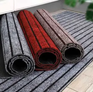 luxury Anti-slip Durable custom commercial TPR doormat striped entrance rugs welcome mats for front door