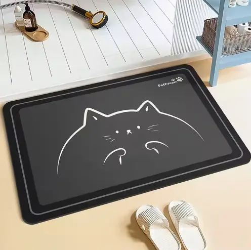 Hot Sale Top Quality Bathroom Mat Quick Dry Diatom Mud Absorbent Morden Luxury Bath Rug Washable Plain Non-slip Carpet