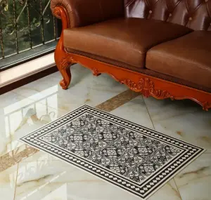 PVC Printed vinyl PVC floor mats for kitchen / front door / bedroom, FESTIVAL design