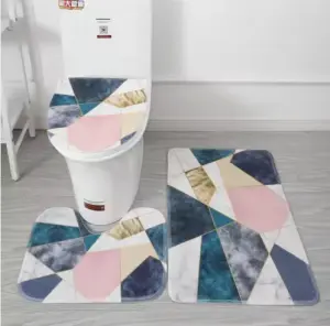 Water Absorption Non-Slip Bath Rug U-Shaped Toilet Mats Memory Foam Carpet Area Rugs Bathroom Mat Set