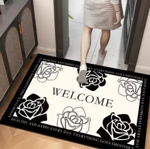 Scissor door restaurant rectangular pattern polyester short velvet carpet diatom mud bathroom carpet
