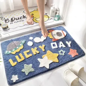 Tufted Super Soft Microfiber Rug TPR Anti Slip Backing Customized Bathroom Mat Door Mat for Home Absorbent Mat