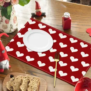 New Valentine’s Day Love Series Meal Mat Linen Letter Printed Table Mat Holiday Party Table Decoration Insulation Mat