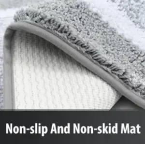 WXCCF Fluffy Microfiber Non Slip Machine Washable Super Absorbent Custom Design Shower Mat Bathroom Bath Mat Set